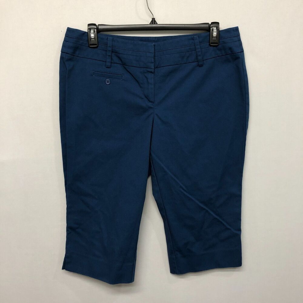 Zac & Rachel Women Chino Capri Crop Pants Size 14 Blue B279 -12